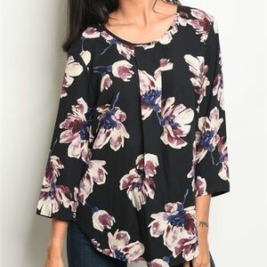 Black Floral Top